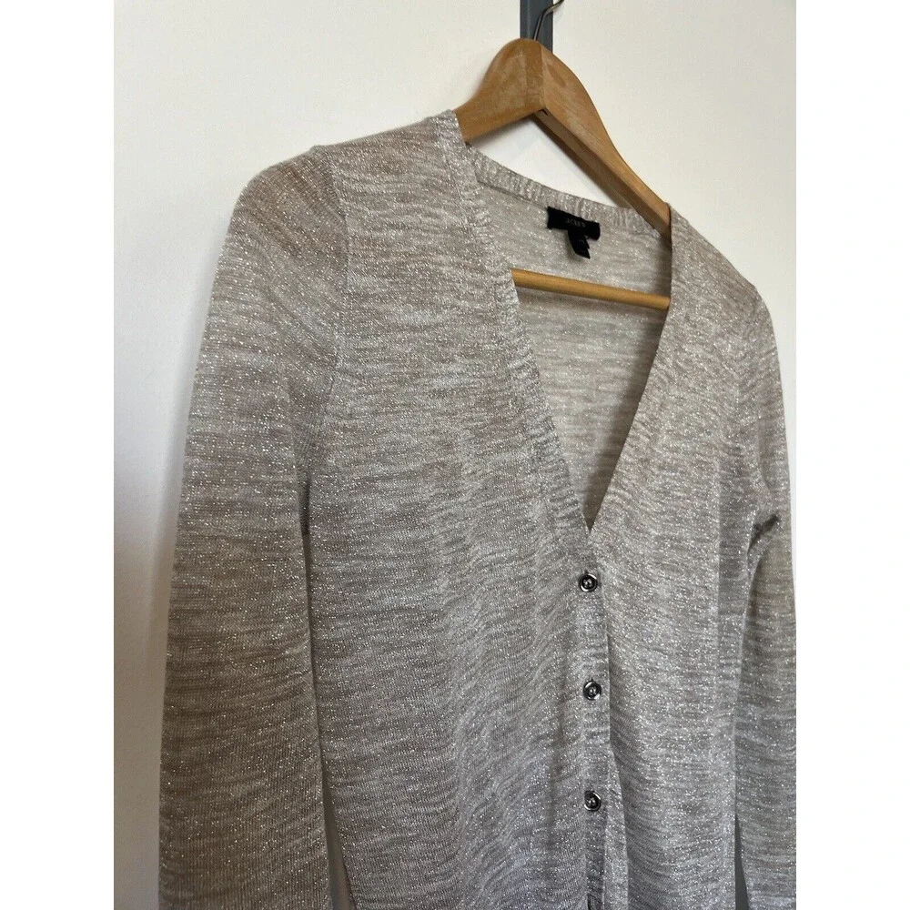 COPY - J Crew Gold Metallic V Neck Semi Sheer Button Down Cardigan Size XXS
